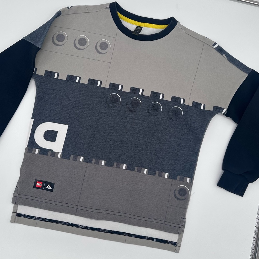 LEGO Adidas Kids Gray and Black Long Sleeve Shirt